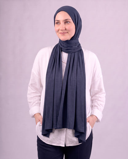 Plain Kuwaiti Scarf - Navy