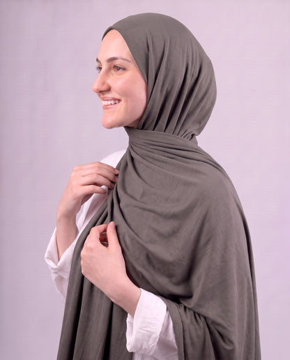 Plain Kuwaiti Scarf - Dark Grey