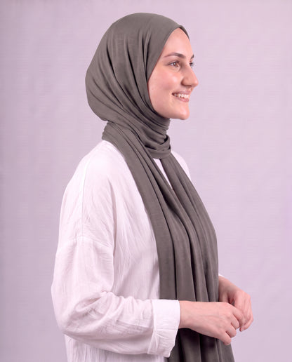 Plain Kuwaiti Scarf - Dark Grey