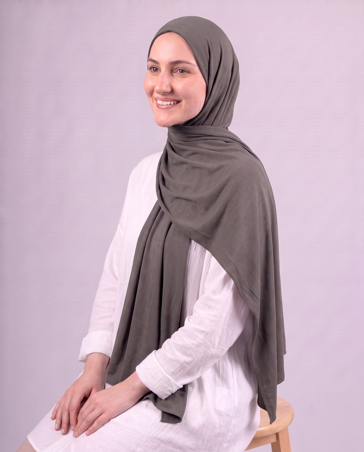 Plain Kuwaiti Scarf - Dark Grey
