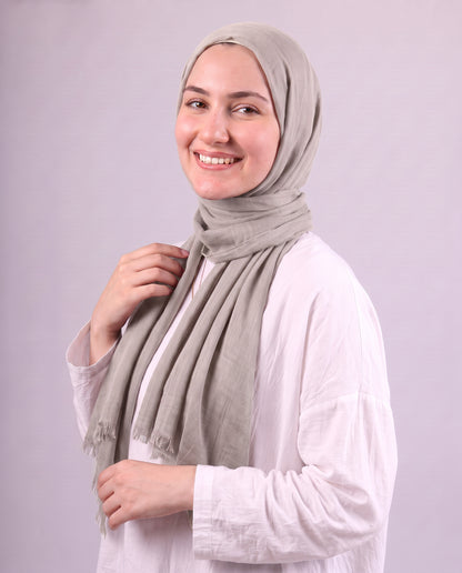 Safnga Cotton Scarf - Greige