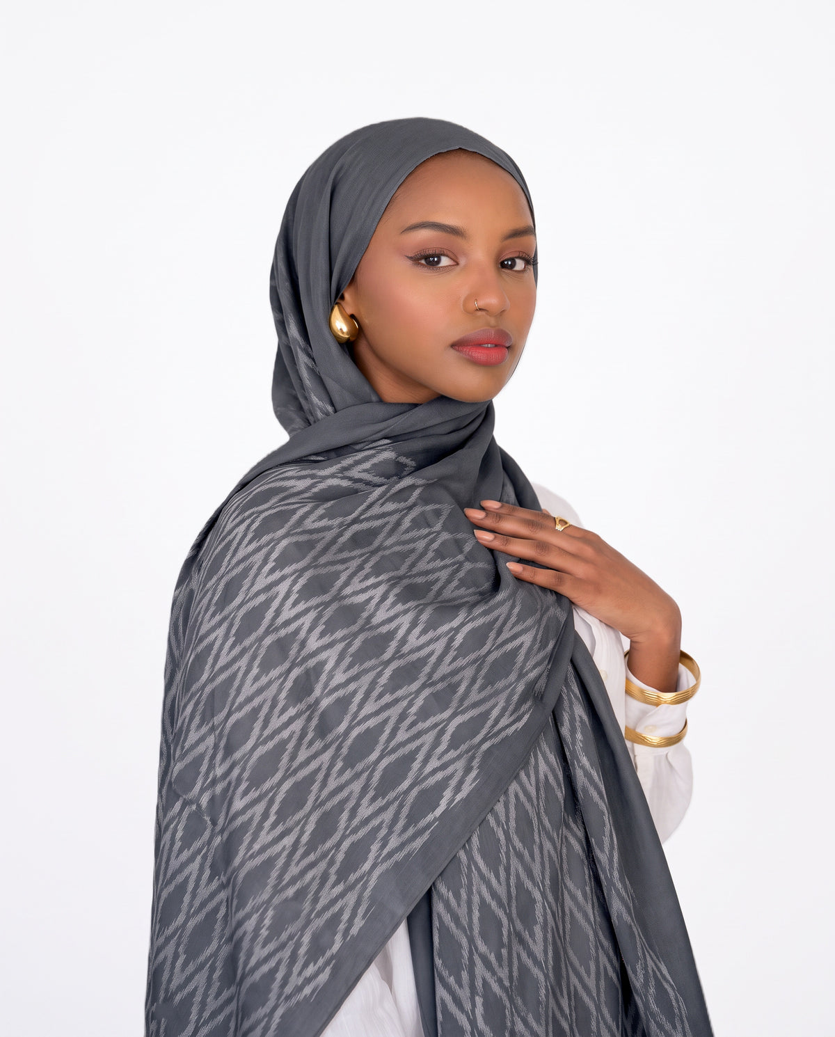 Samarkand Kuwaiti Scarf - Dark Grey
