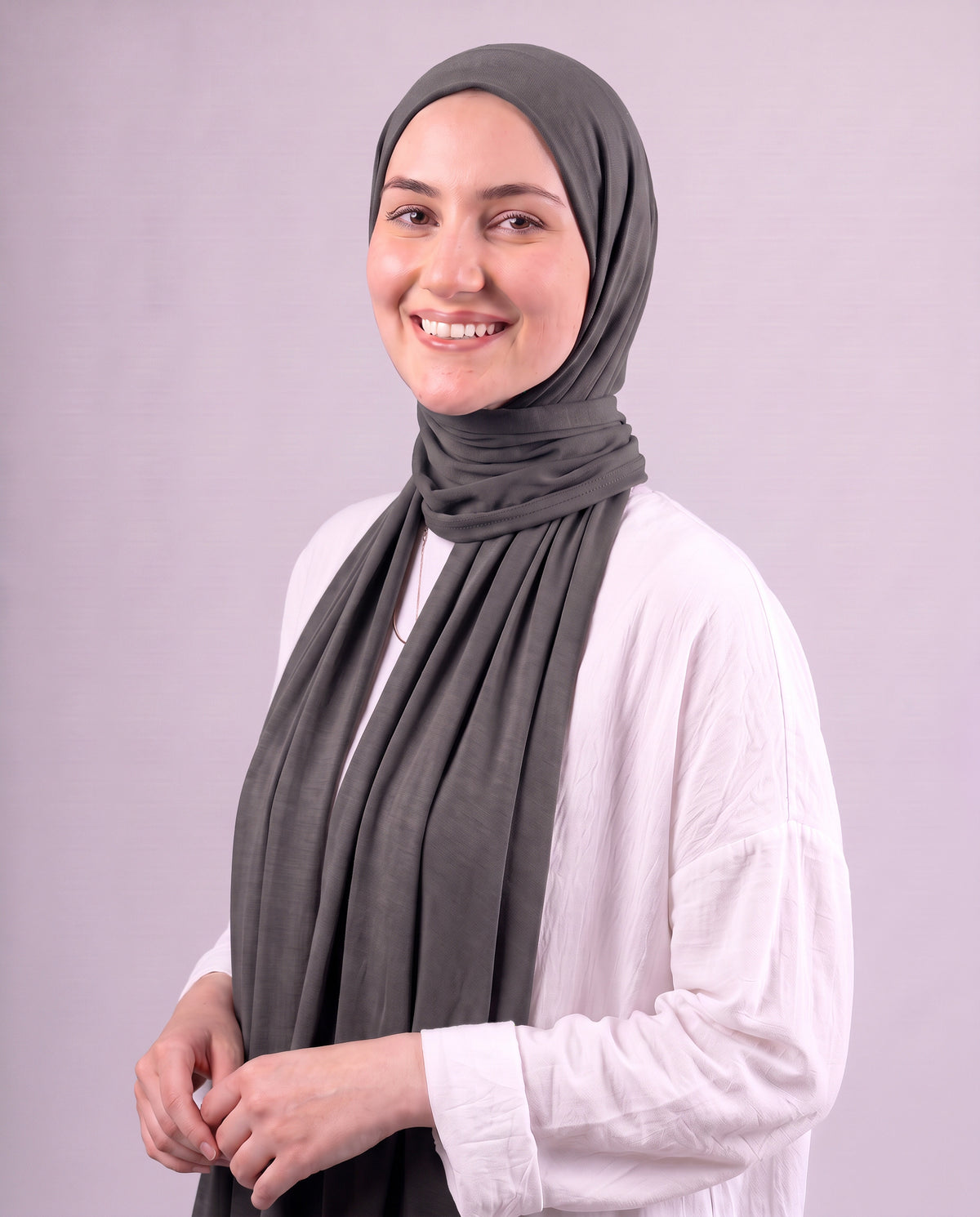 Plain Kuwaiti Scarf - Dark Grey