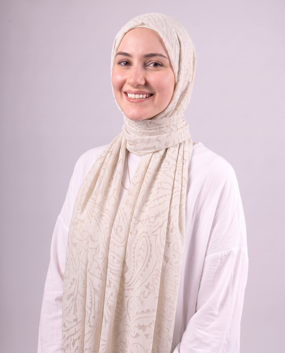 Robean Devore Scarf - Creamy