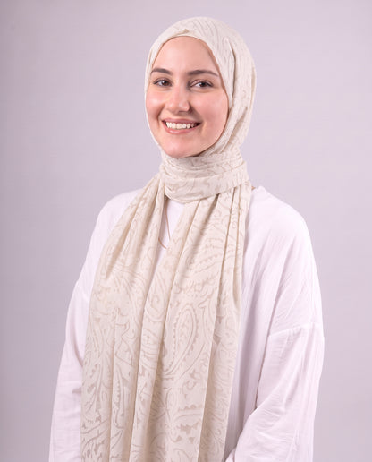 Robean Devore Scarf - Creamy