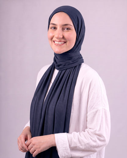 Plain Kuwaiti Scarf - Navy