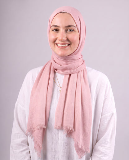 Safnga Cotton Scarf - Pink Powder