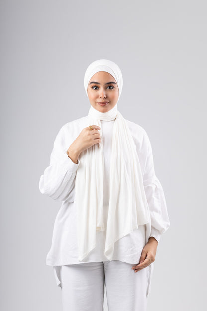 Jel Scarf and Bonnet Set in Off White #Color_Off White