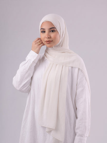 Quick Wrap Hijab in Off White #Color_Off White