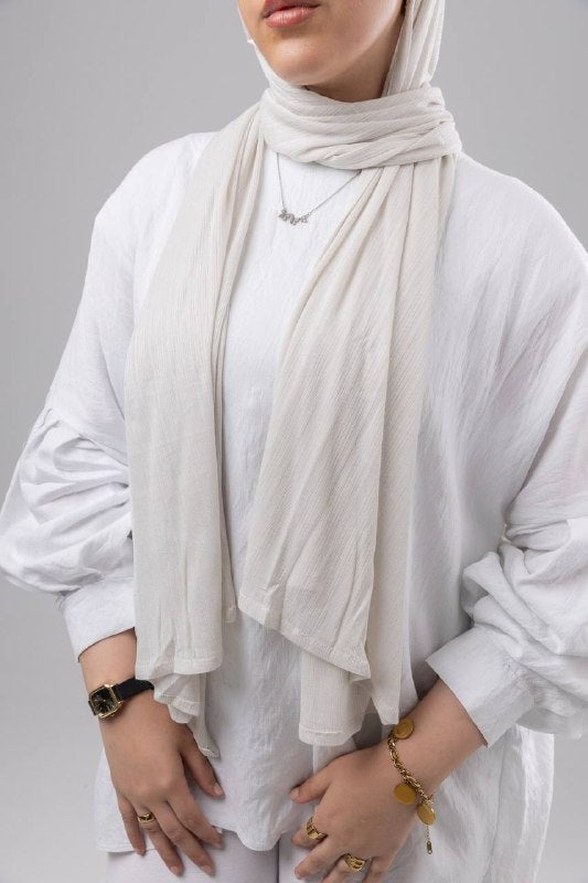 Lulua Scarf and Bandana Set in Off White #Color_Off White