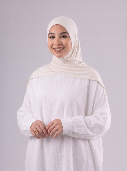 Quick Wrap Hijab in Off White #Color_Off White
