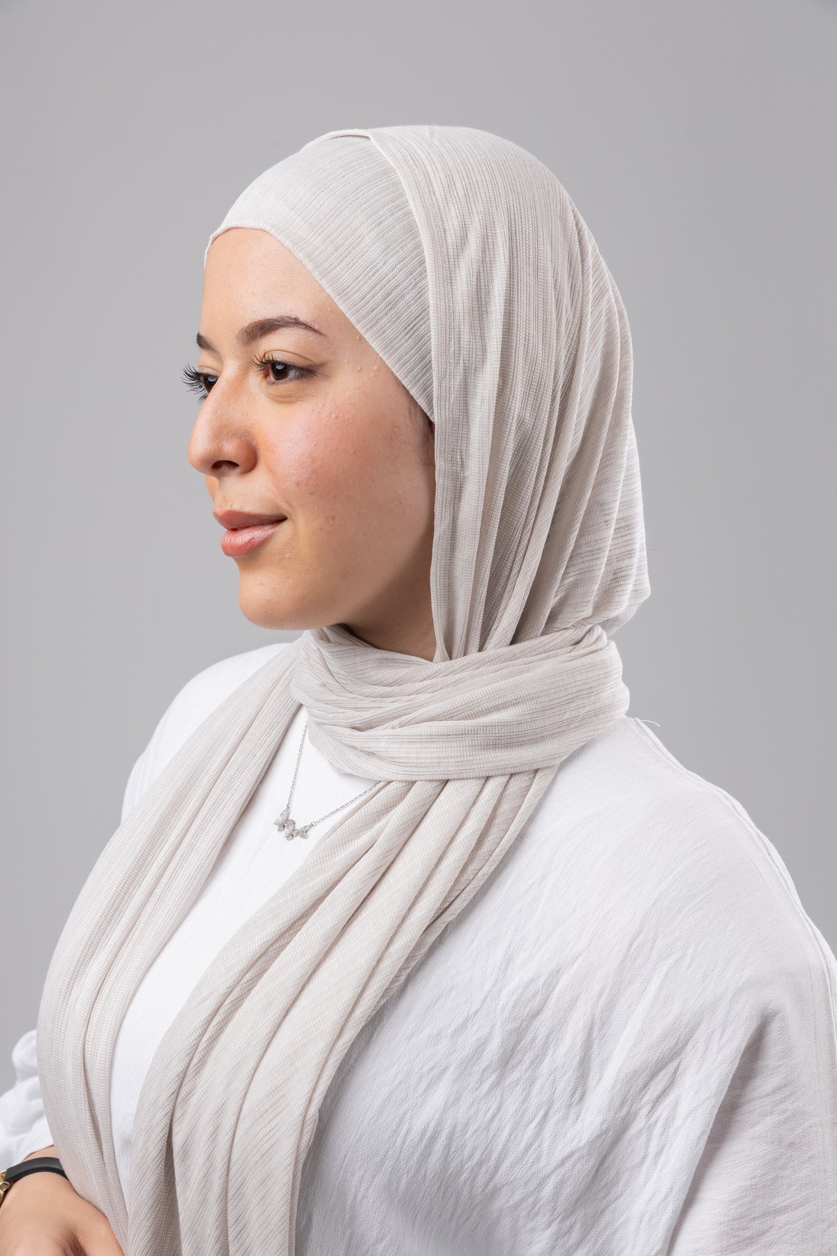 Lulua Scarf and Bandana Set in Off White #Color_Off White