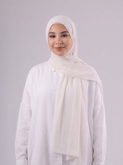 Quick Wrap Hijab in Off White #Color_Off White