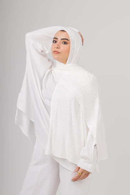 Maze Kuwaiti Scarf in Off White #Color_Off White