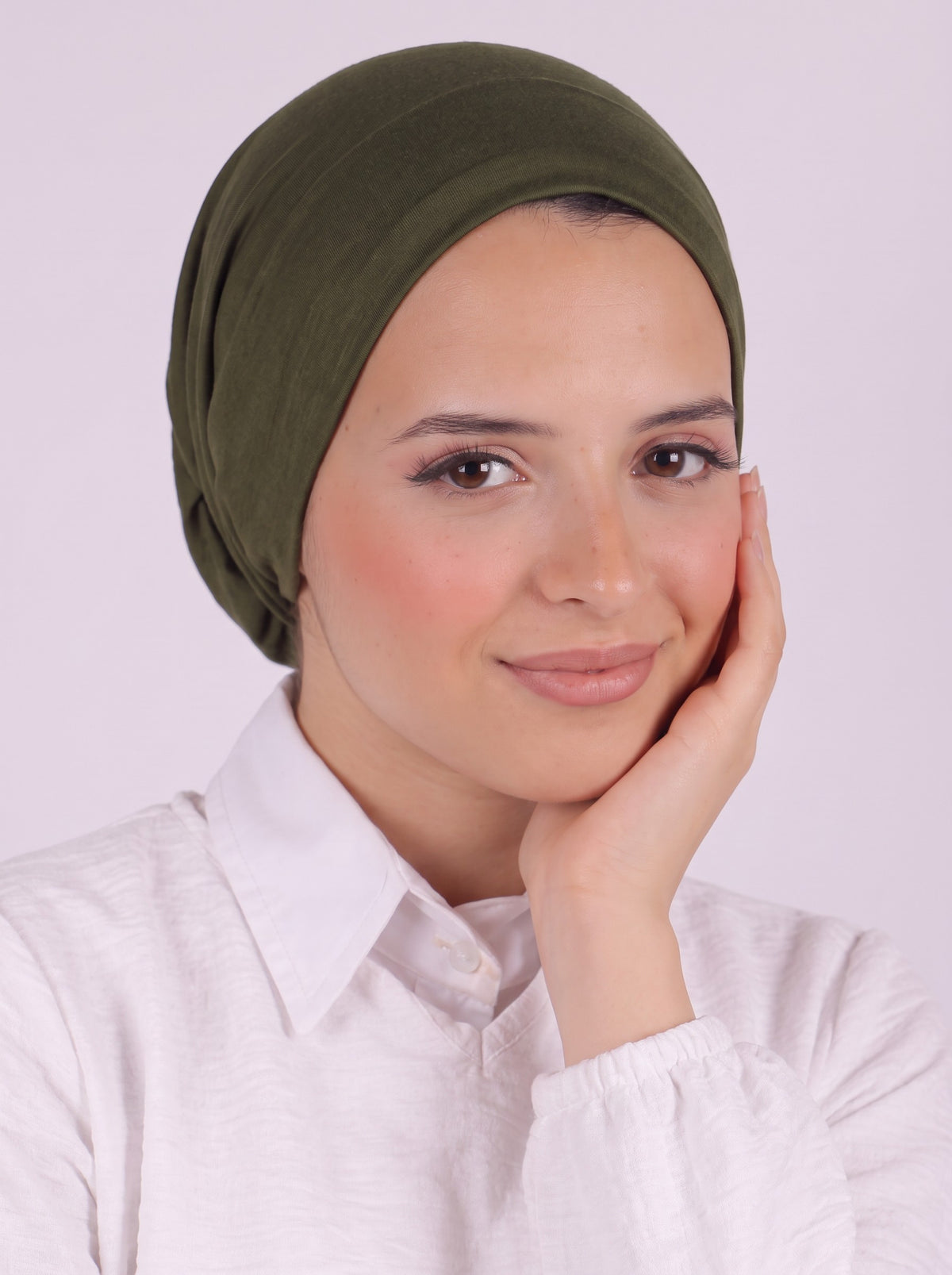 Seamless Tie Bonnet - Olive