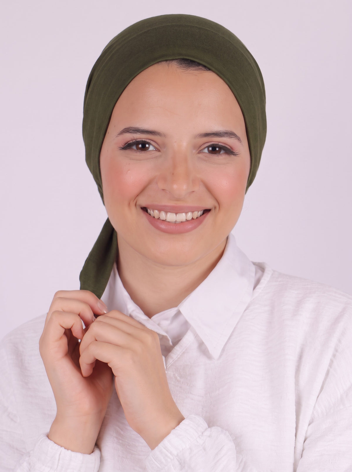 Seamless Tie Bonnet - Olive