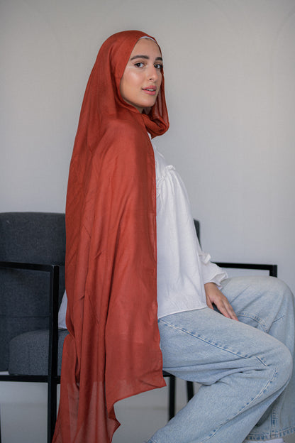 Cotton Modal Brick red