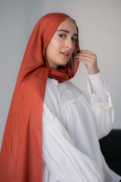 Cotton Modal Brick red