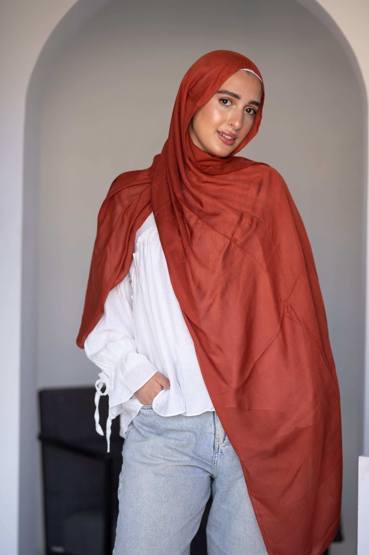 Cotton Modal Brick red