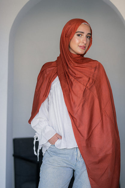 Cotton Modal Brick red