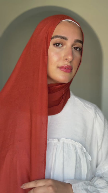 Cotton Modal Brick red