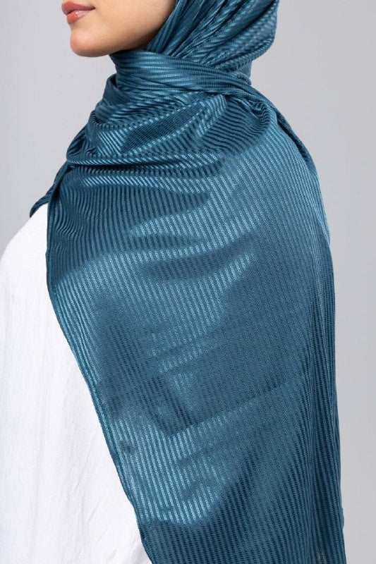 Mirage Pleat Kuwaiti Scarf in Teal #Color_Teal