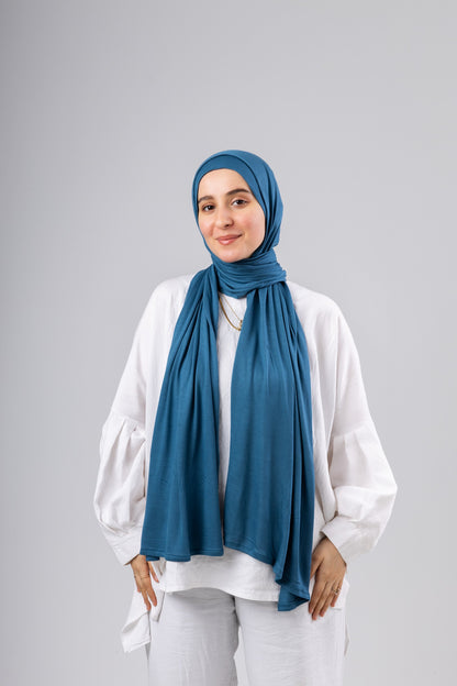 Jel Scarf and Bonnet Set in Teal #Color_Teal