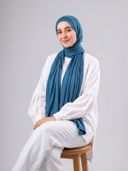 Jel Scarf and Bonnet Set in Teal #Color_Teal