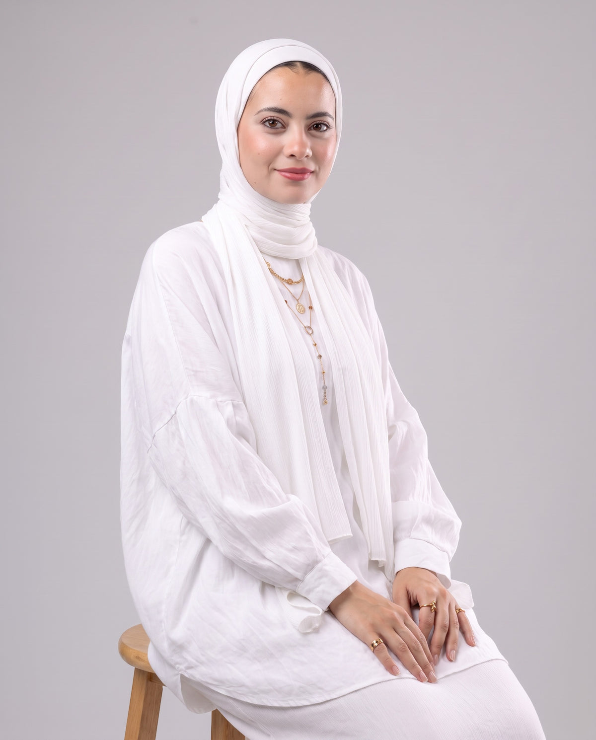 Lulua Scarf and Bandana Set in White #Color_White